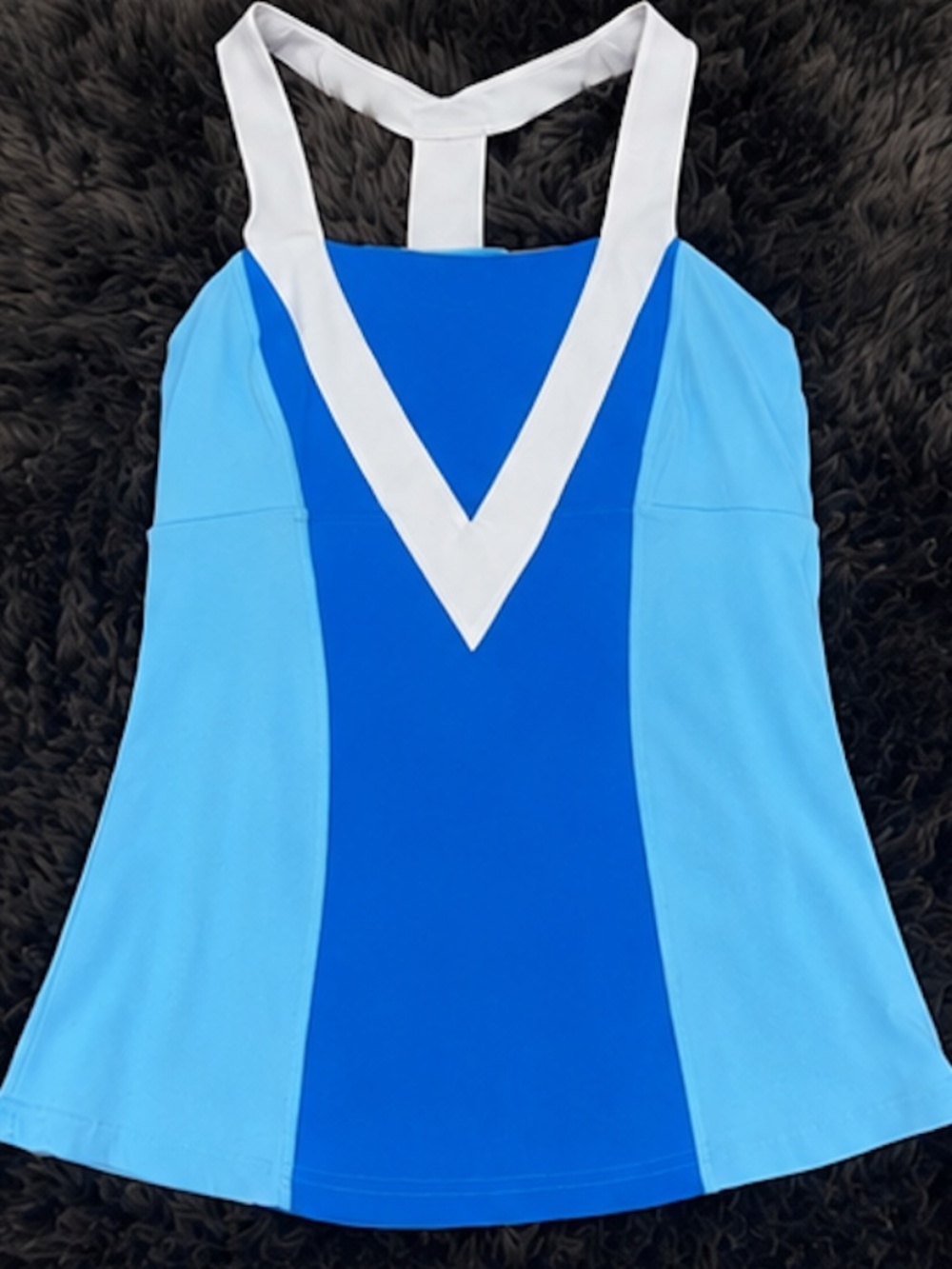 Crowned Athletics Beauty Sleep Blue Fitted Tank Top Size Small